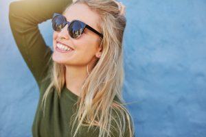 woman smiling in the summer