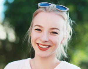 young girl with braces