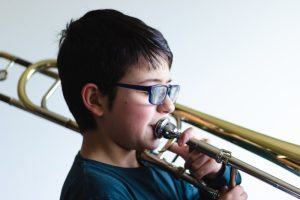 young trombone player