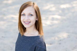 young girl with braces 